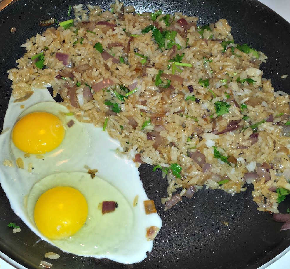 fried rice and eggs