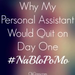Why My Personal Assistant Would Quit on Day One #nablopomo